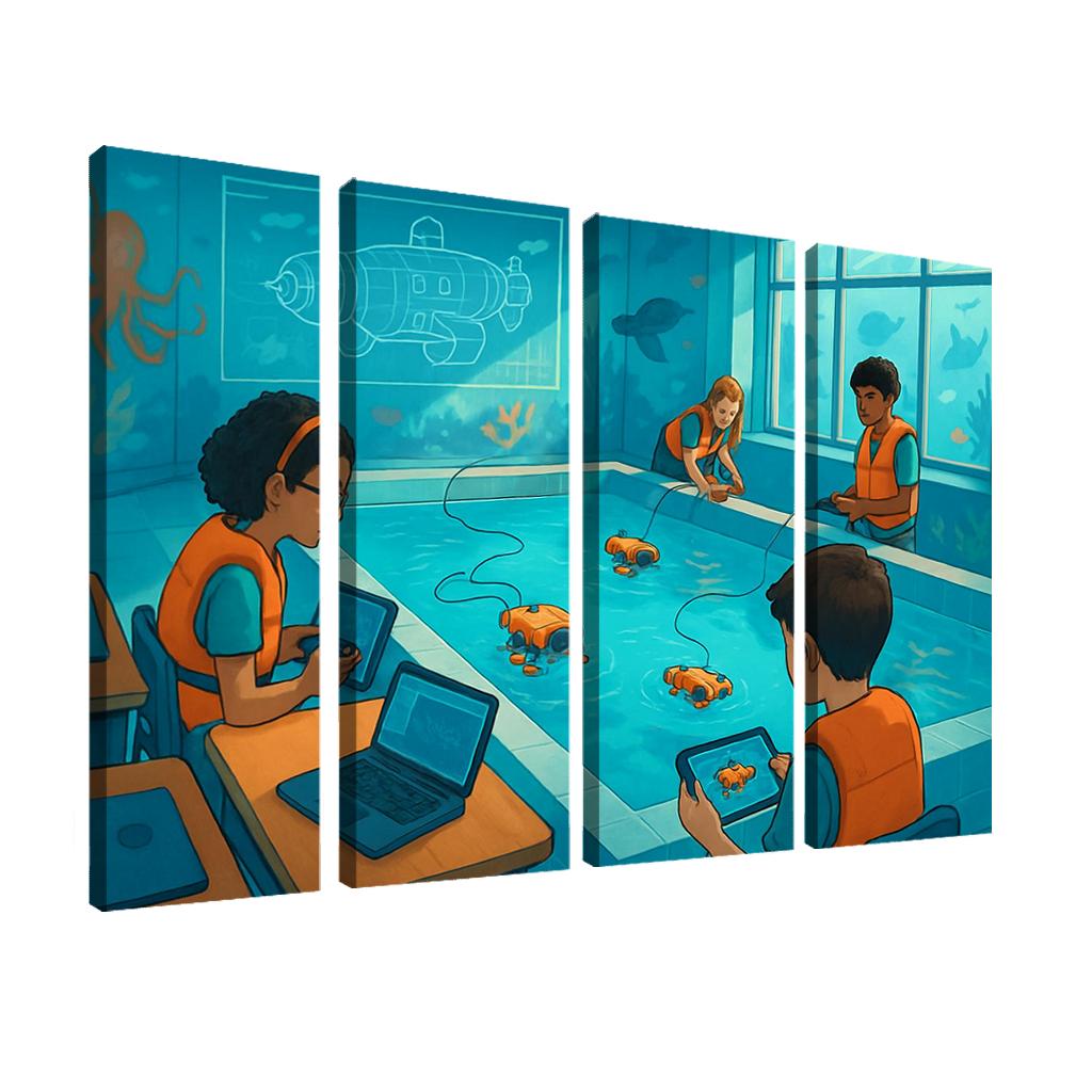 Immersive Ocean Robotics Classroom abstract paintings frame