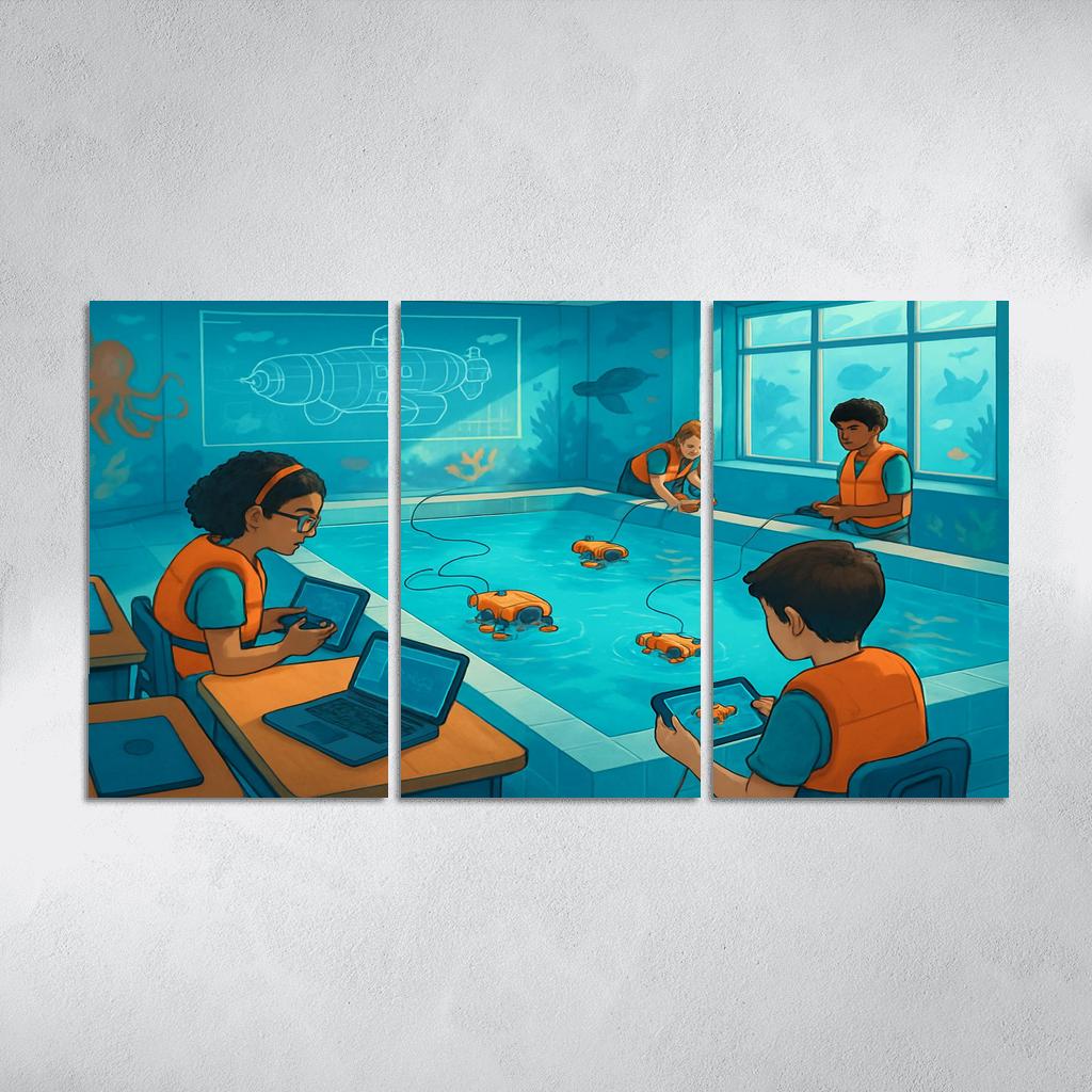 Immersive Ocean Robotics Classroom abstract paintings frame