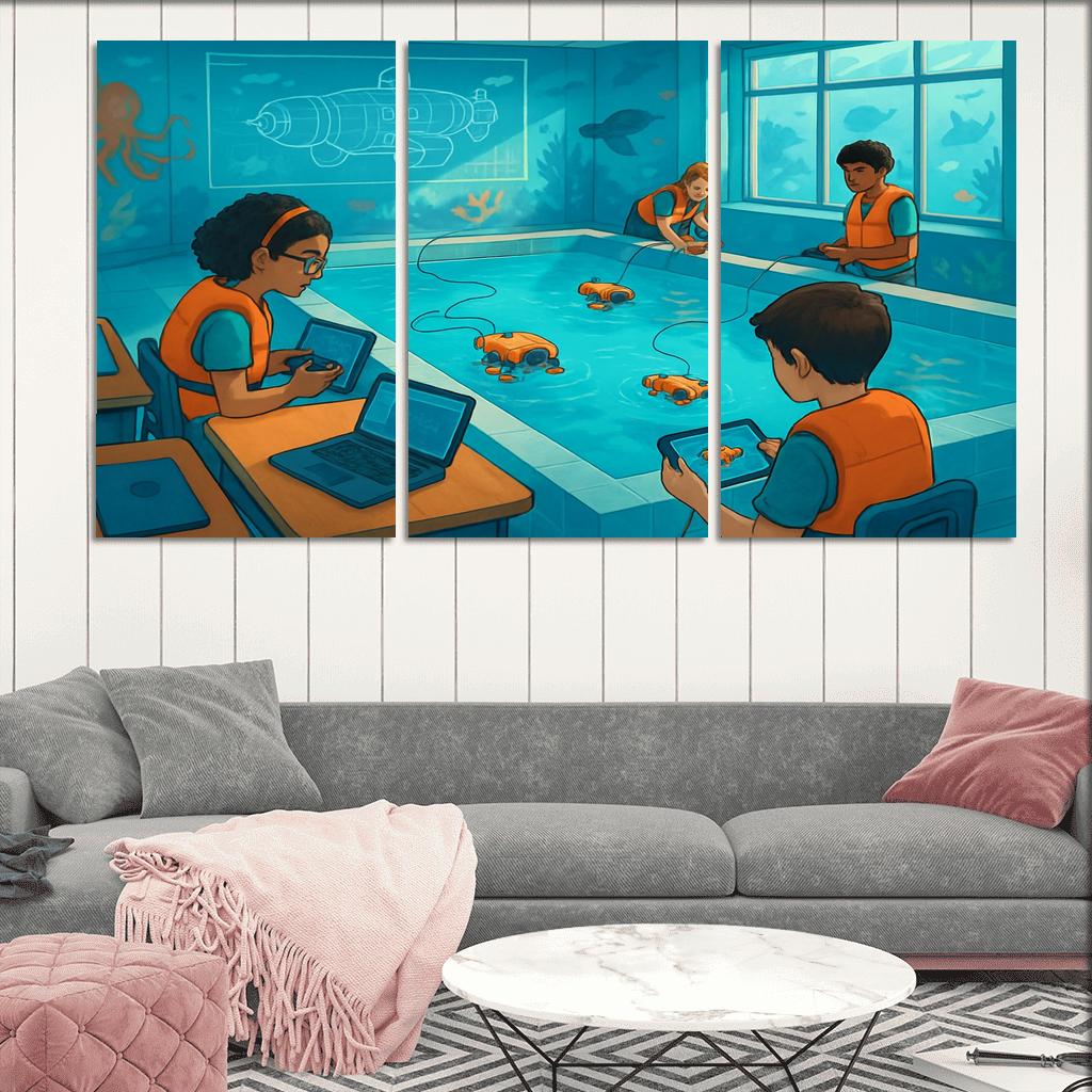 Immersive Ocean Robotics Classroom abstract paintings frame