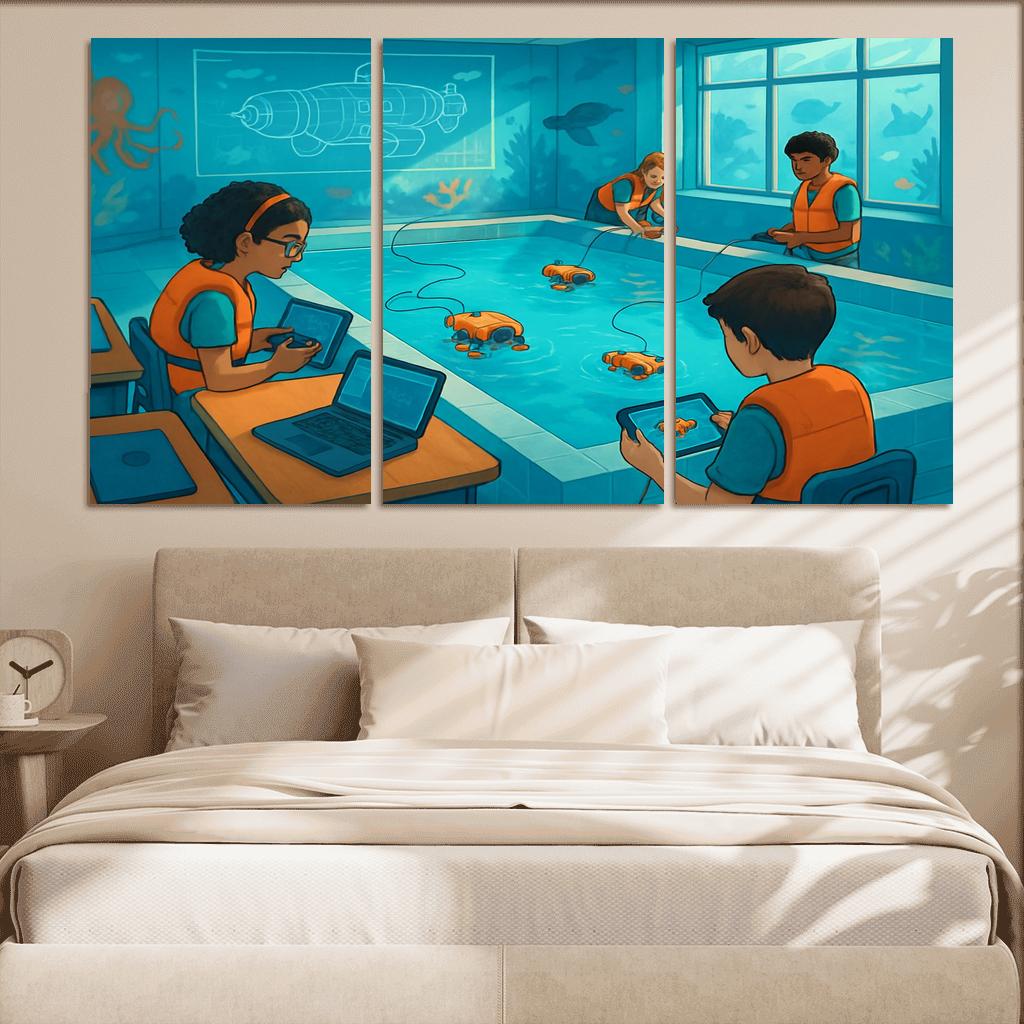 Immersive Ocean Robotics Classroom abstract paintings frame