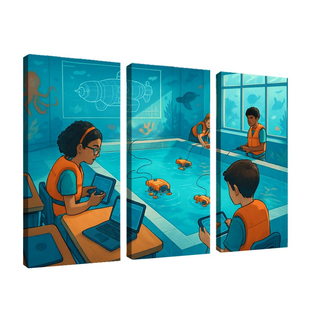 Immersive Ocean Robotics Classroom abstract paintings frame