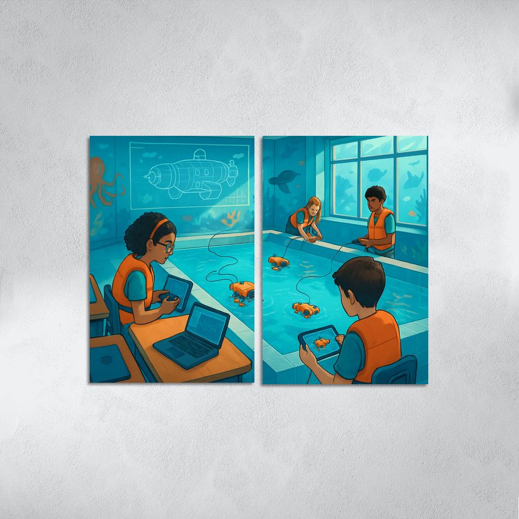 Immersive Ocean Robotics Classroom abstract paintings frame