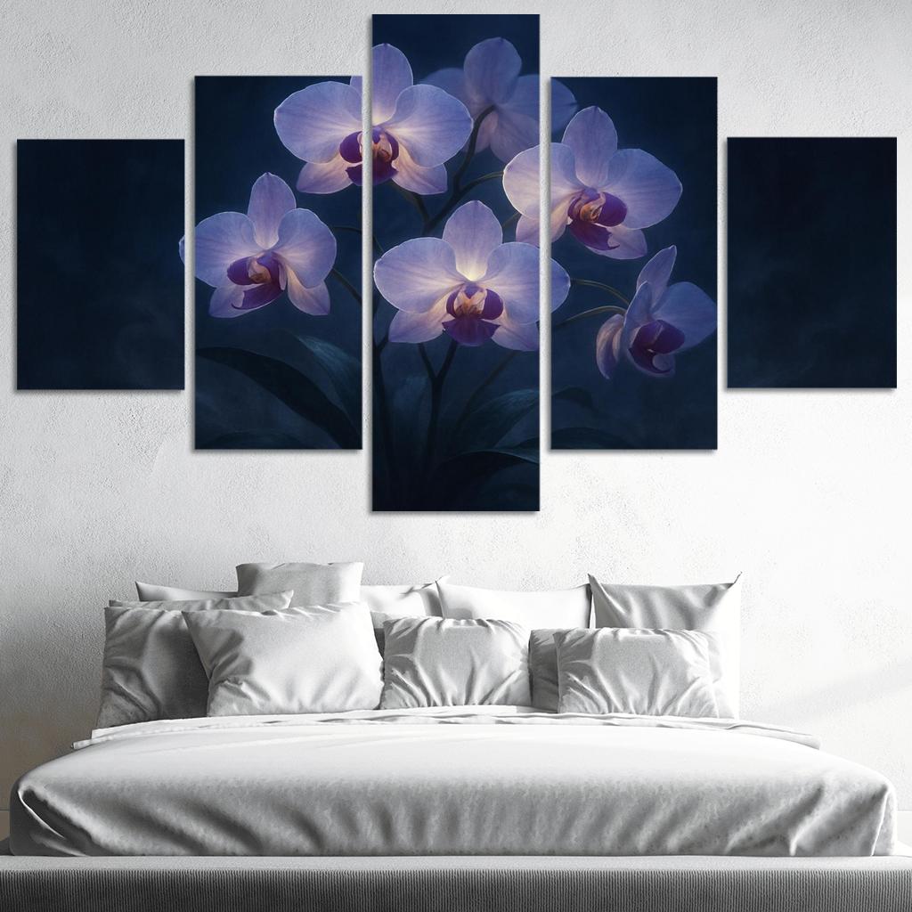 Nocturnal Orchid Lanterns canvas paintings frame