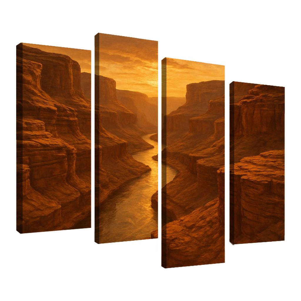 Amber Dusk Over Sandstone Canyon modern paintings frame
