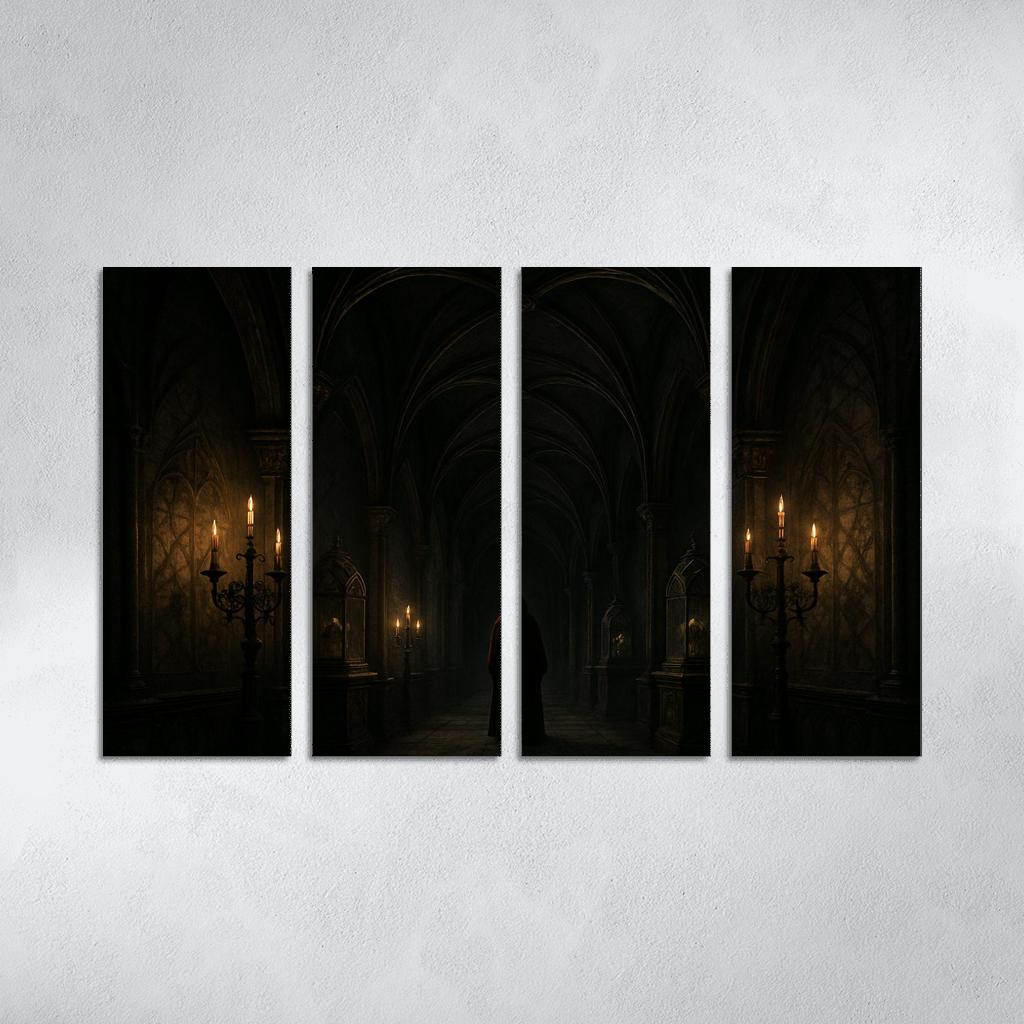 Obsidian Reliquary Corridor canvas paintings frame