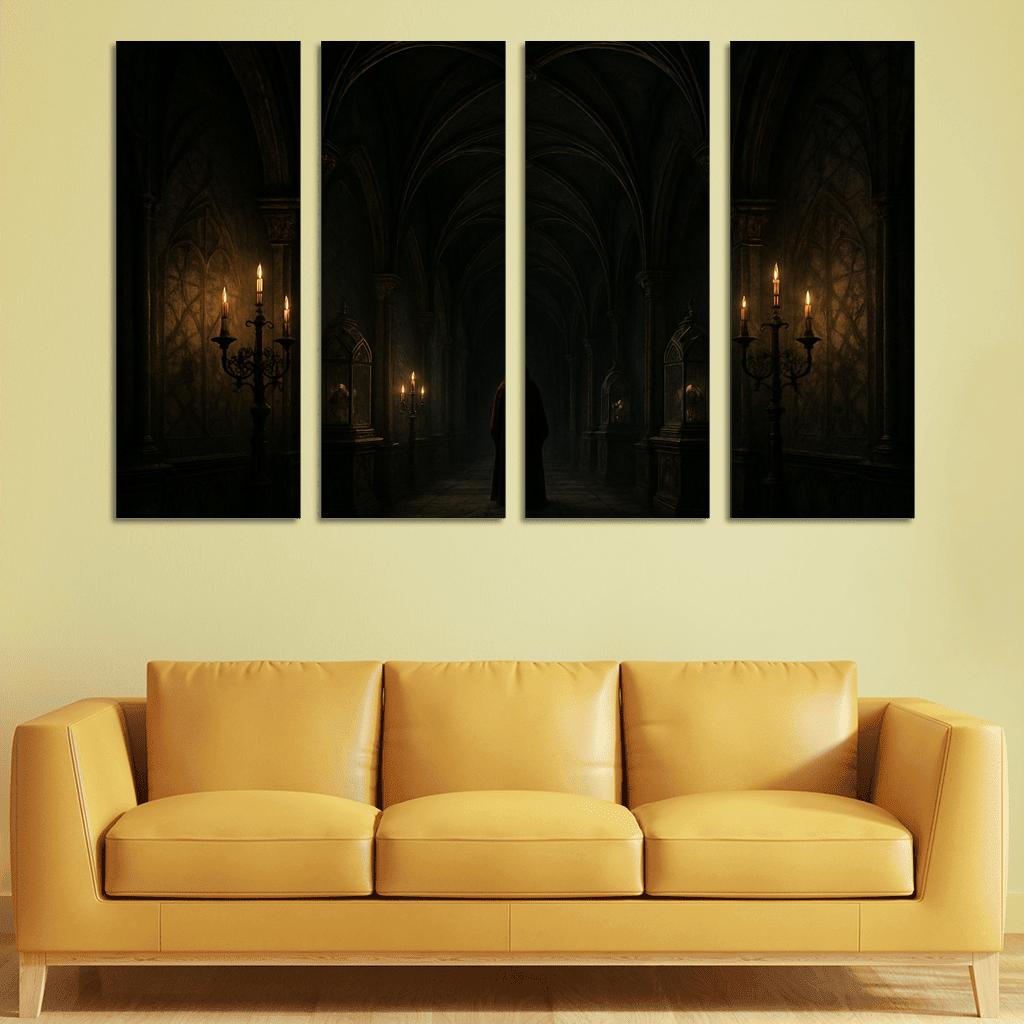 Obsidian Reliquary Corridor canvas paintings frame