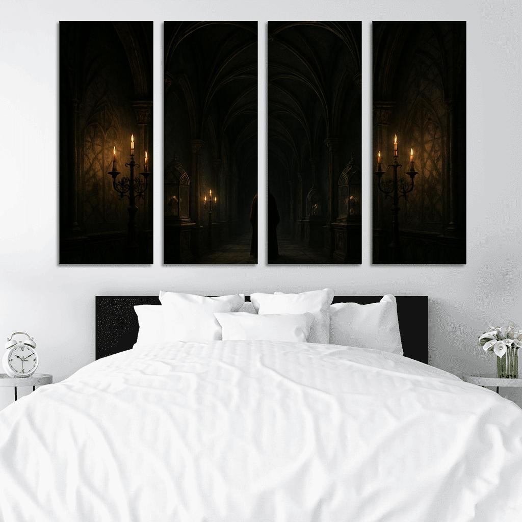 Obsidian Reliquary Corridor canvas paintings frame