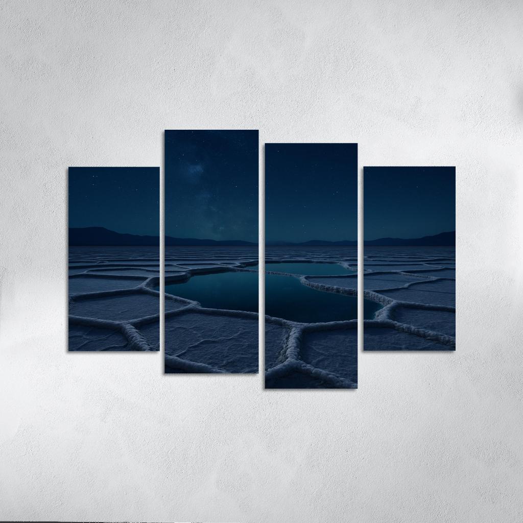 The Luminous Salt Flats At Midnight custom paintings frame