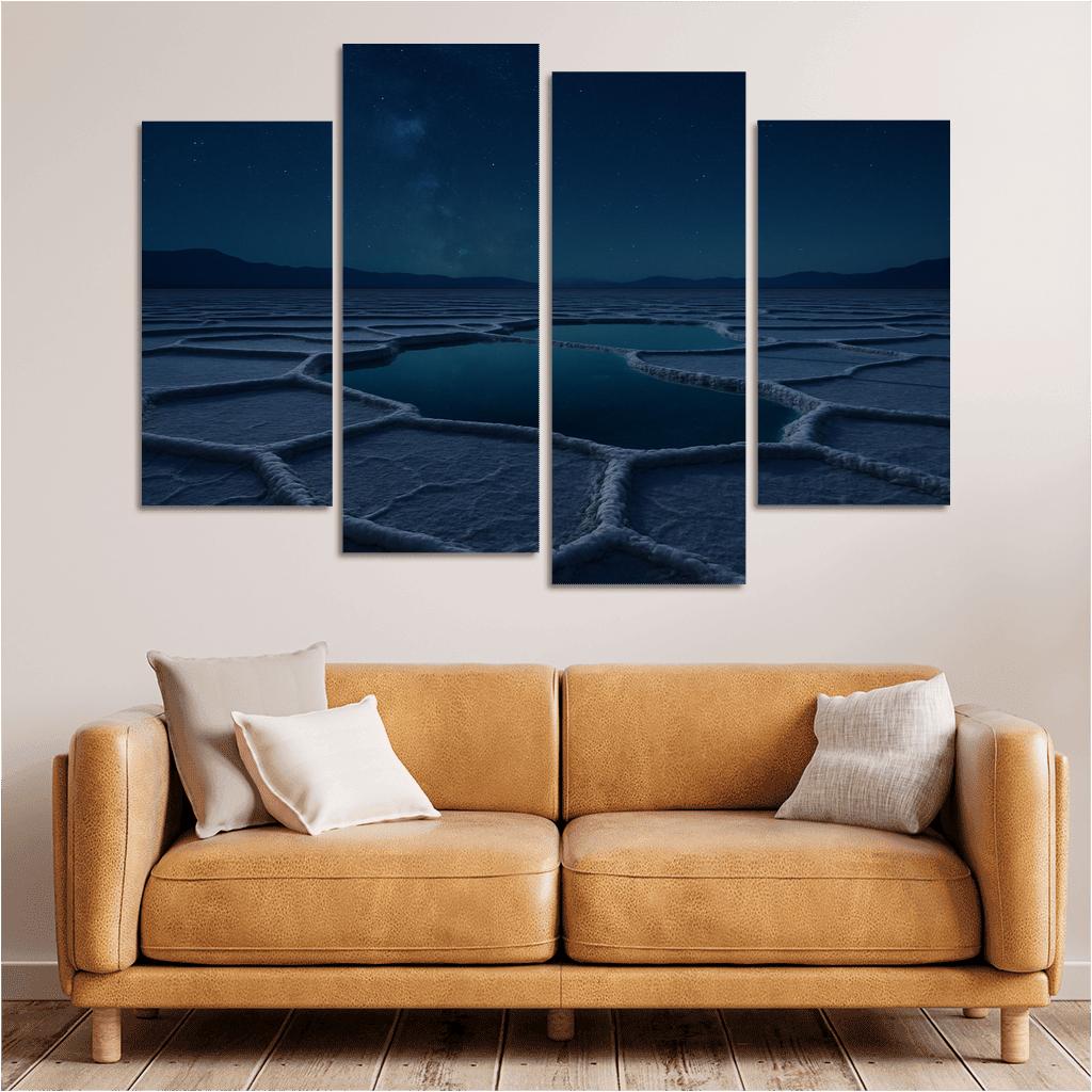 The Luminous Salt Flats At Midnight custom paintings frame