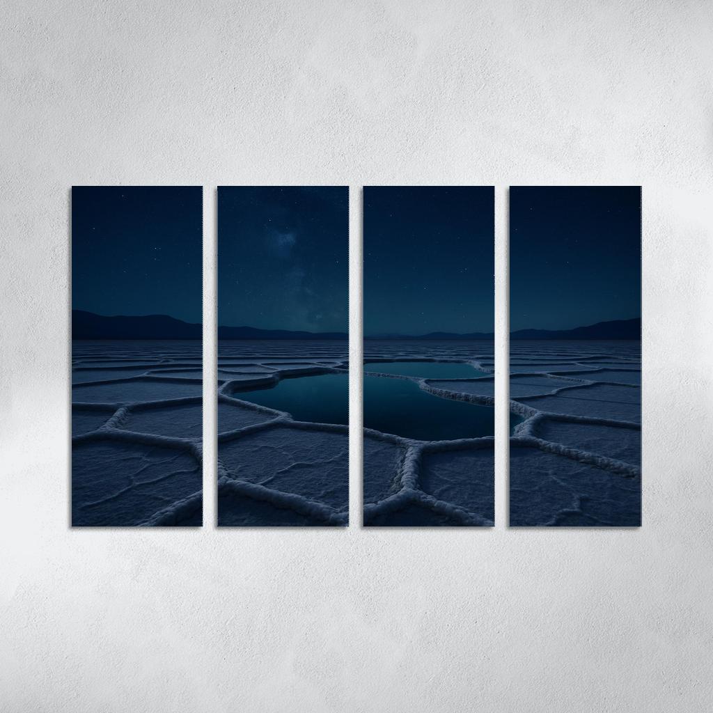The Luminous Salt Flats At Midnight custom paintings frame