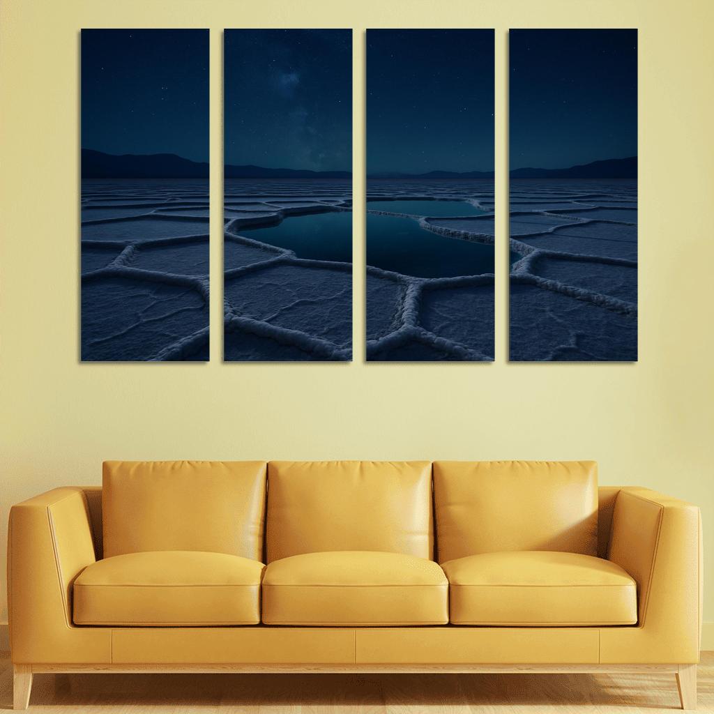 The Luminous Salt Flats At Midnight custom paintings frame