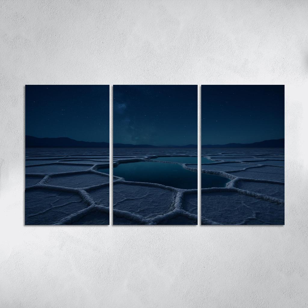 The Luminous Salt Flats At Midnight custom paintings frame