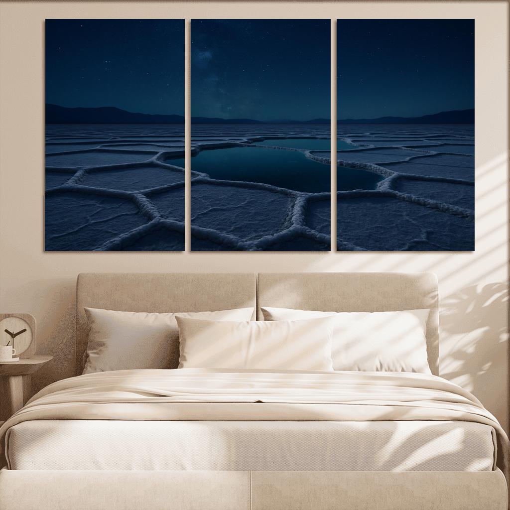 The Luminous Salt Flats At Midnight custom paintings frame