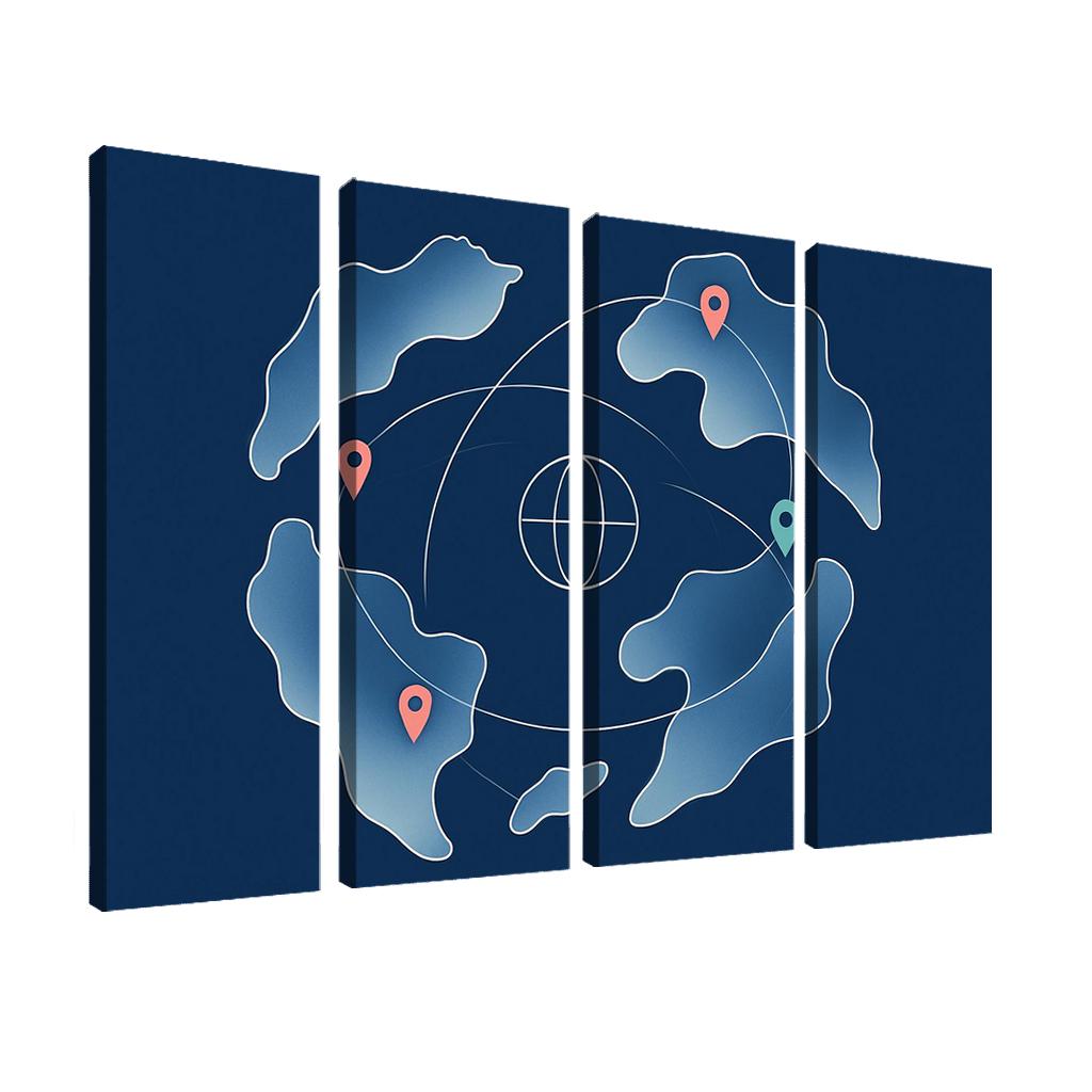 Atlas Of Floating Routes multi-panel paintings