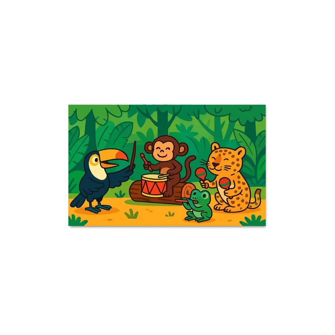 Rainforest Animal Orchestra premium artwork frames