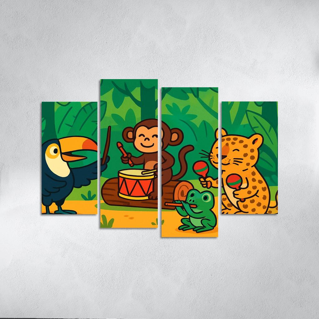 Rainforest Animal Orchestra premium artwork frames