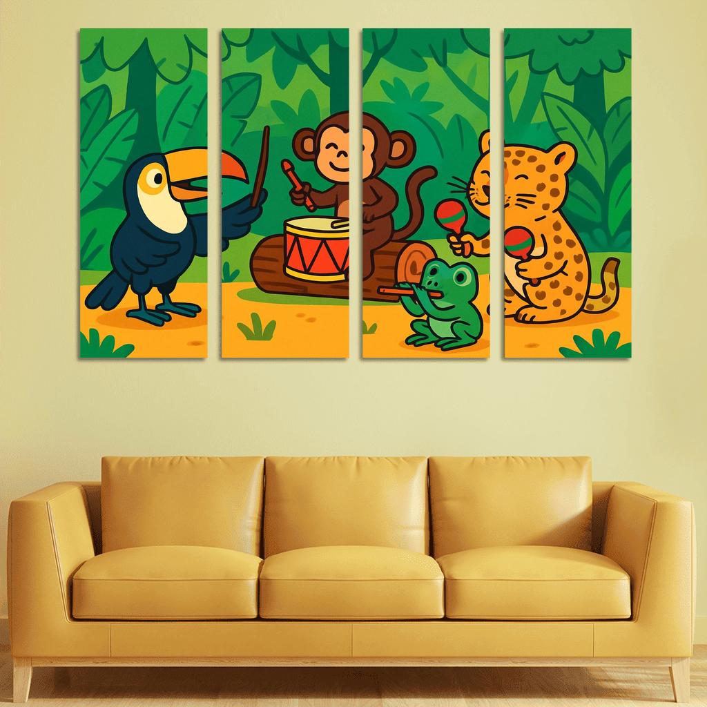 Rainforest Animal Orchestra premium artwork frames