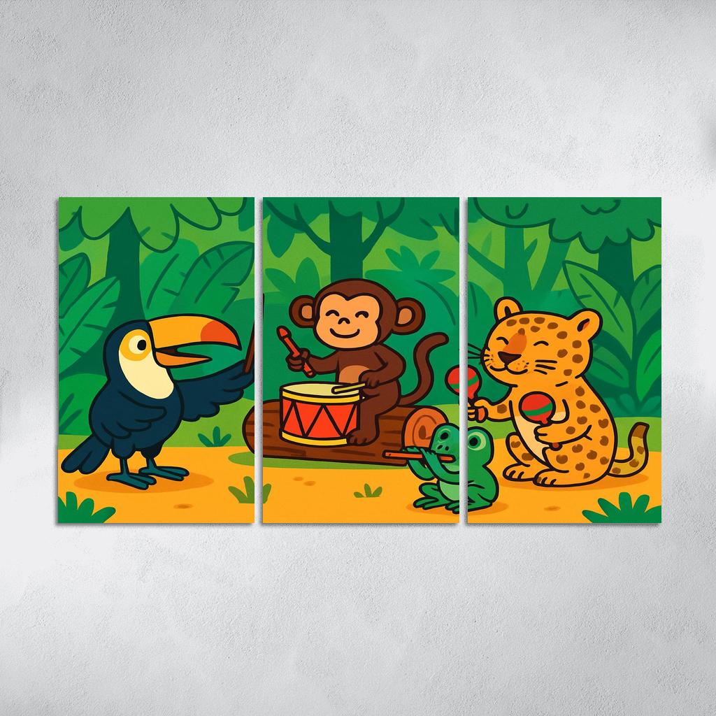 Rainforest Animal Orchestra premium artwork frames