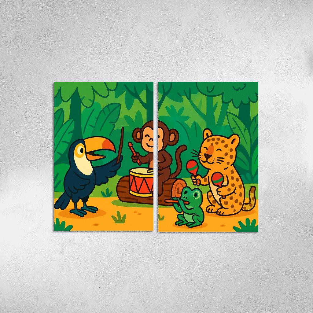 Rainforest Animal Orchestra premium artwork frames
