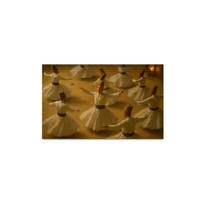 Desert Whirl Sufi Turning Dance abstract paintings frame