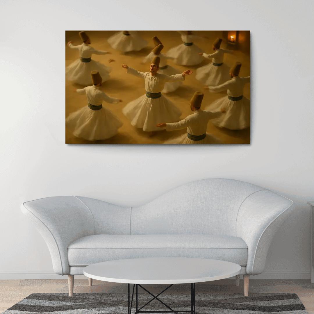 Desert Whirl Sufi Turning Dance abstract paintings frame