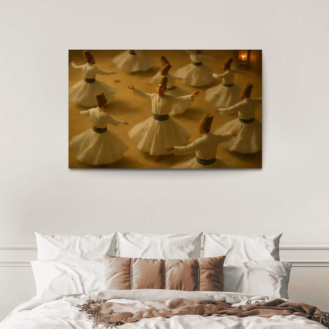 Desert Whirl Sufi Turning Dance abstract paintings frame