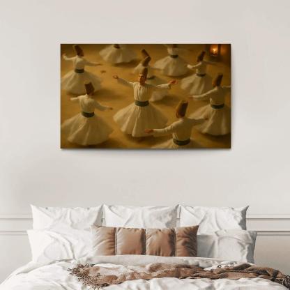 Desert Whirl Sufi Turning Dance abstract paintings frame