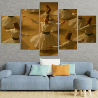 Desert Whirl Sufi Turning Dance abstract paintings frame