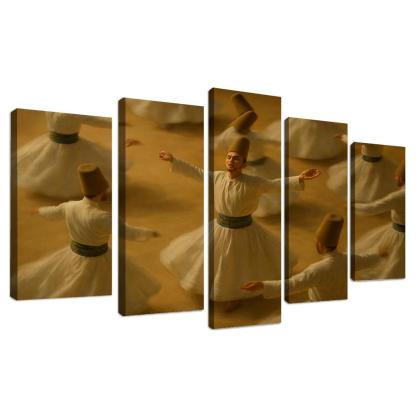 Desert Whirl Sufi Turning Dance abstract paintings frame