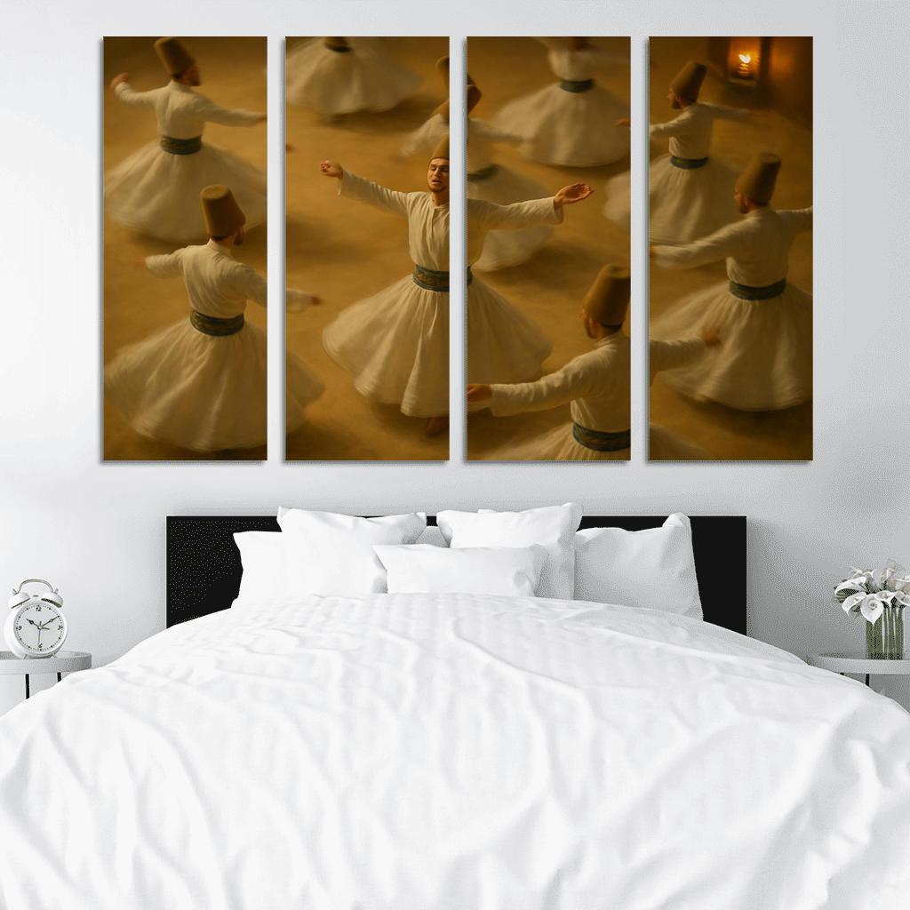 Desert Whirl Sufi Turning Dance abstract paintings frame