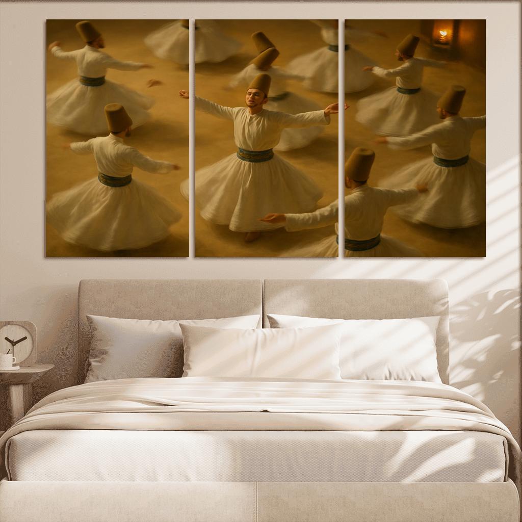 Desert Whirl Sufi Turning Dance abstract paintings frame