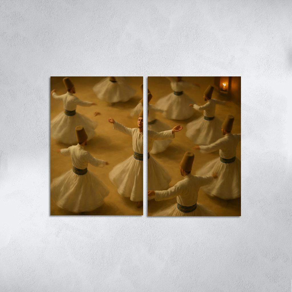 Desert Whirl Sufi Turning Dance abstract paintings frame