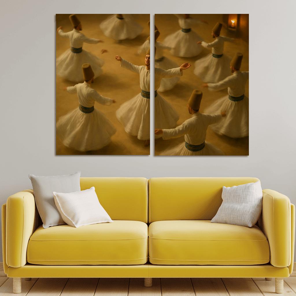 Desert Whirl Sufi Turning Dance abstract paintings frame
