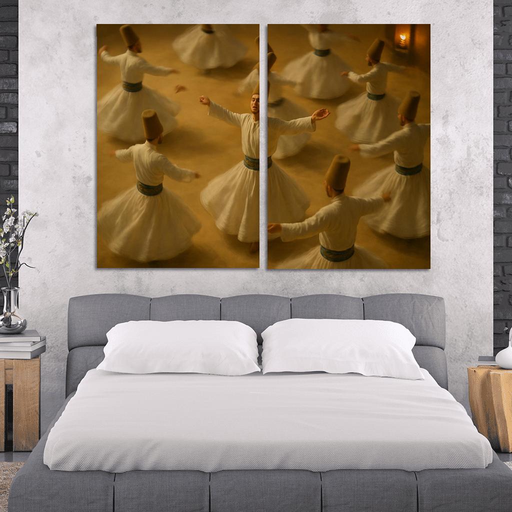 Desert Whirl Sufi Turning Dance abstract paintings frame
