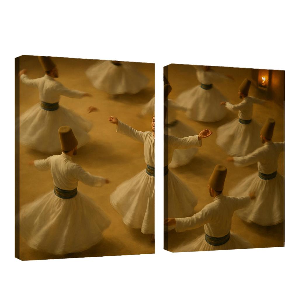 Desert Whirl Sufi Turning Dance abstract paintings frame