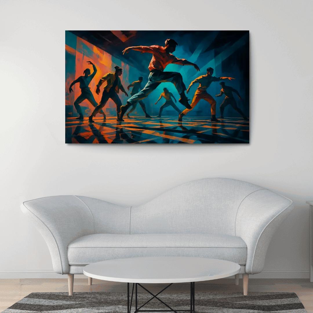 Chromatic Echo Contemporary Rhythm Ritual oil paintings frame