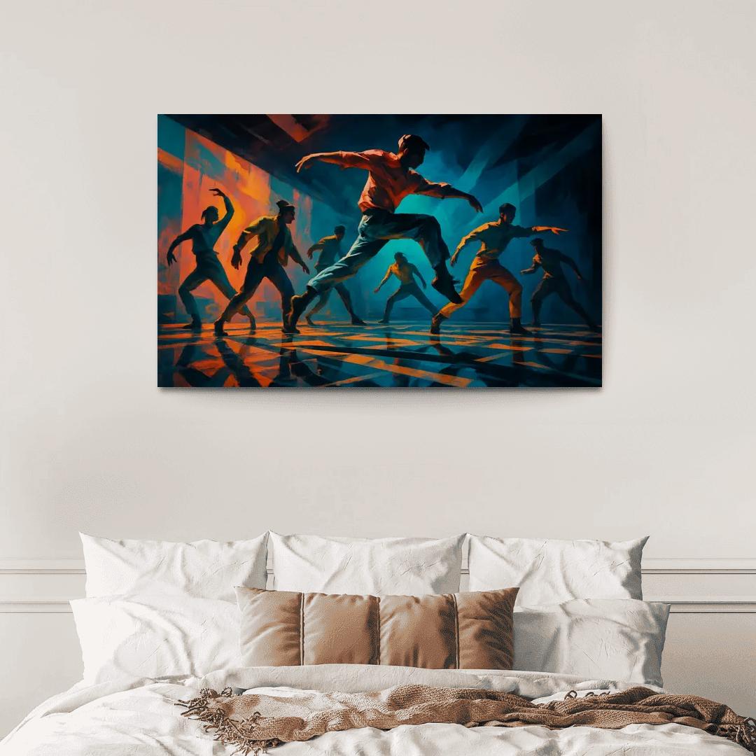 Chromatic Echo Contemporary Rhythm Ritual oil paintings frame