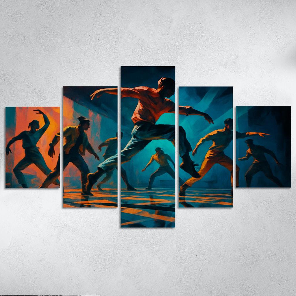 Chromatic Echo Contemporary Rhythm Ritual oil paintings frame