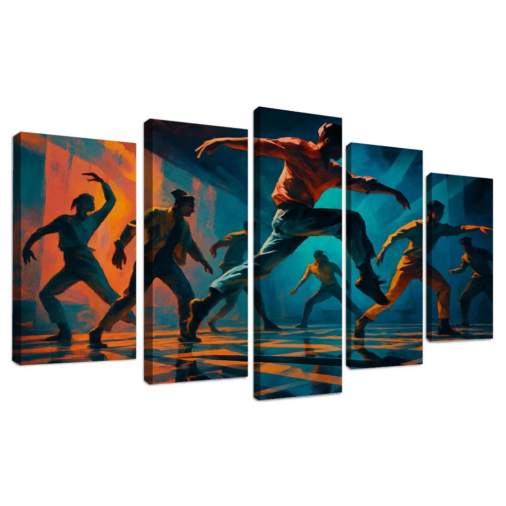 Chromatic Echo Contemporary Rhythm Ritual oil paintings frame