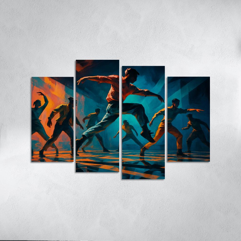 Chromatic Echo Contemporary Rhythm Ritual oil paintings frame