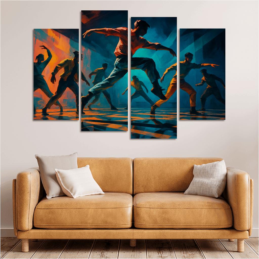 Chromatic Echo Contemporary Rhythm Ritual oil paintings frame
