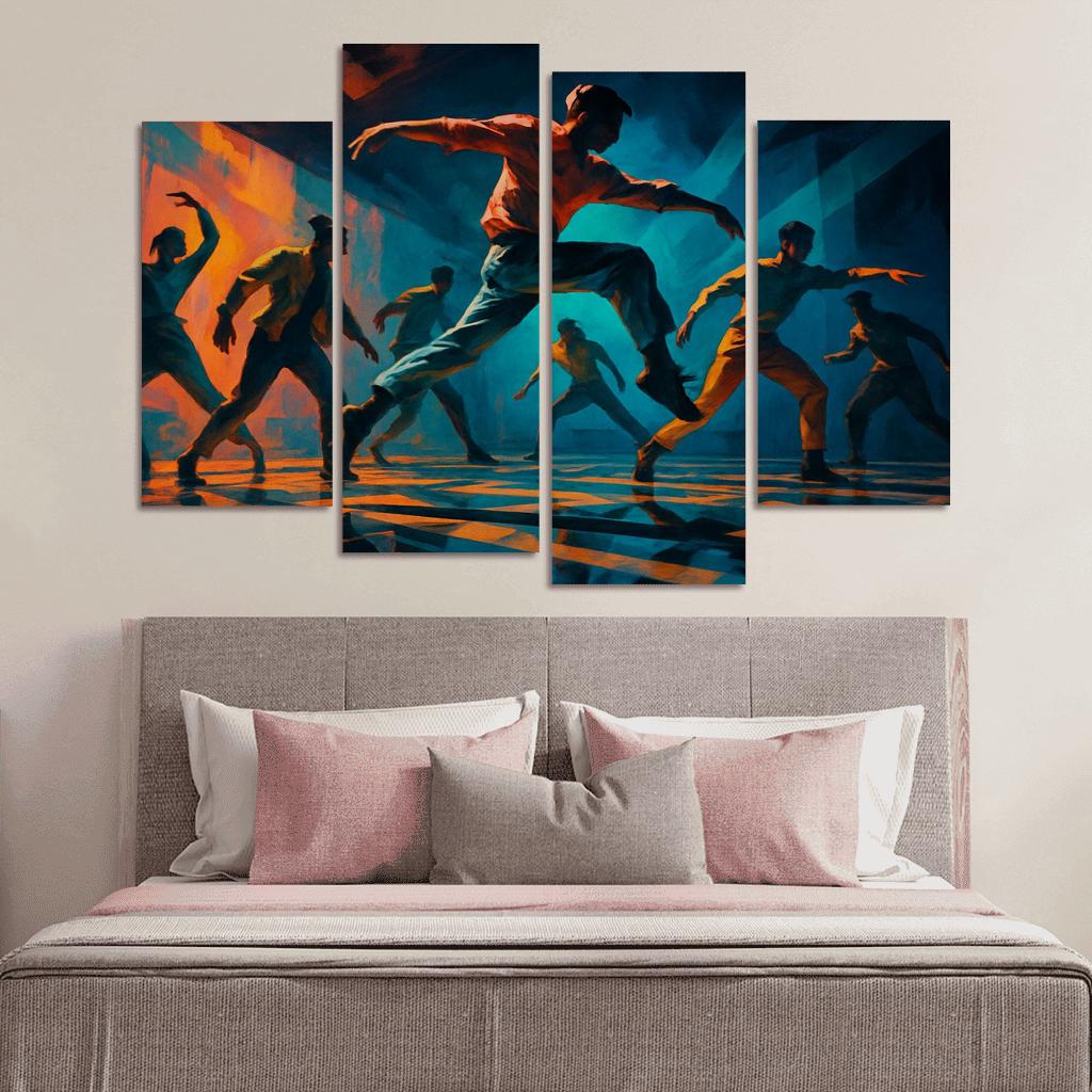 Chromatic Echo Contemporary Rhythm Ritual oil paintings frame