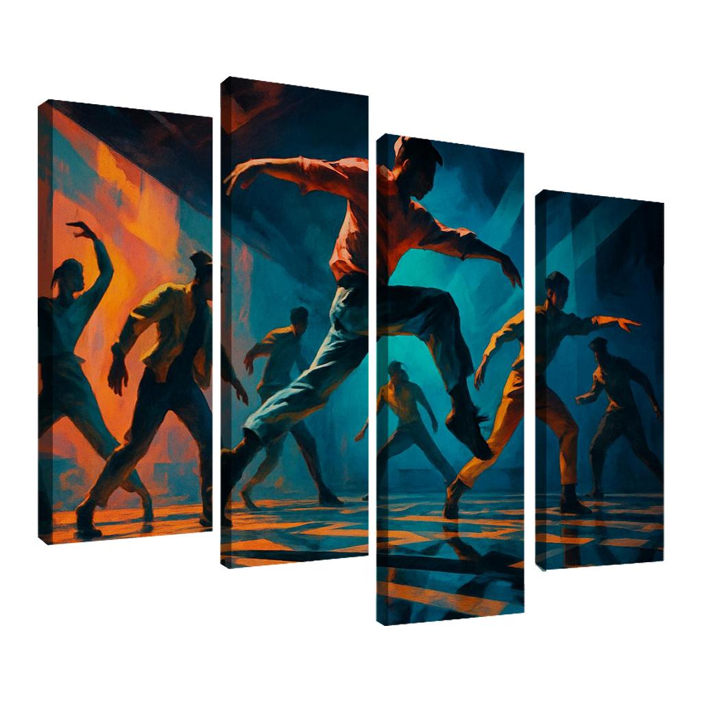 Chromatic Echo Contemporary Rhythm Ritual oil paintings frame