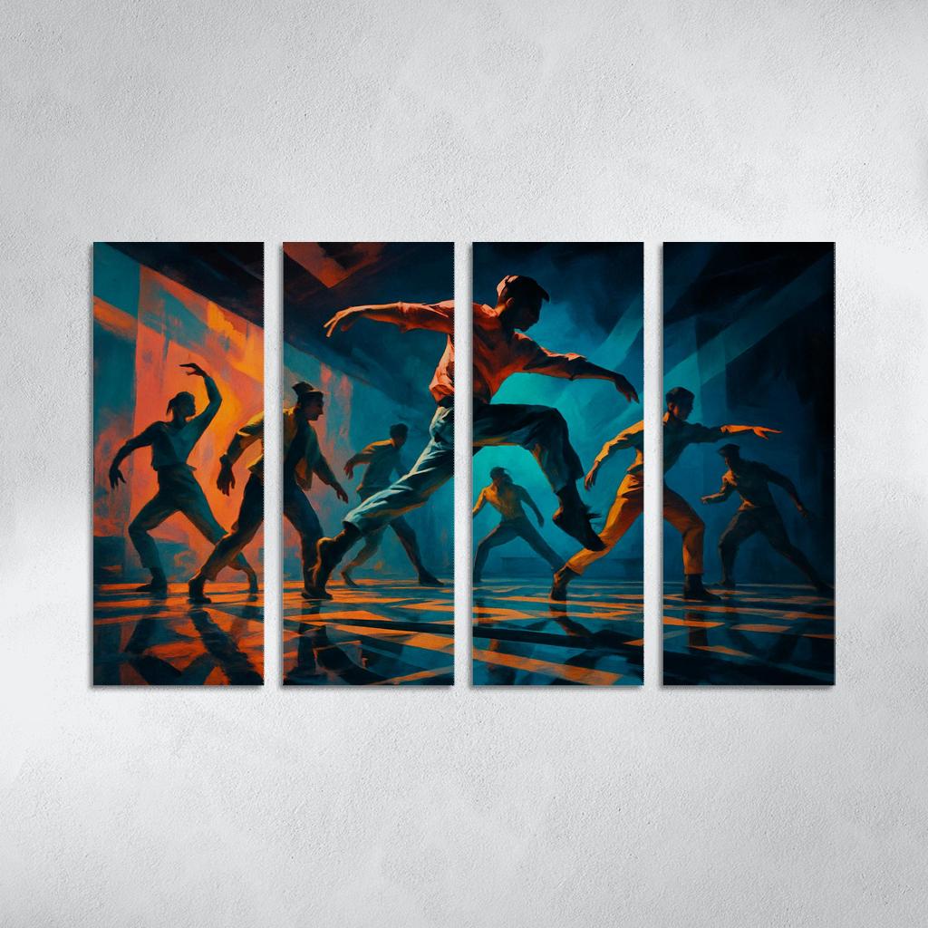 Chromatic Echo Contemporary Rhythm Ritual oil paintings frame