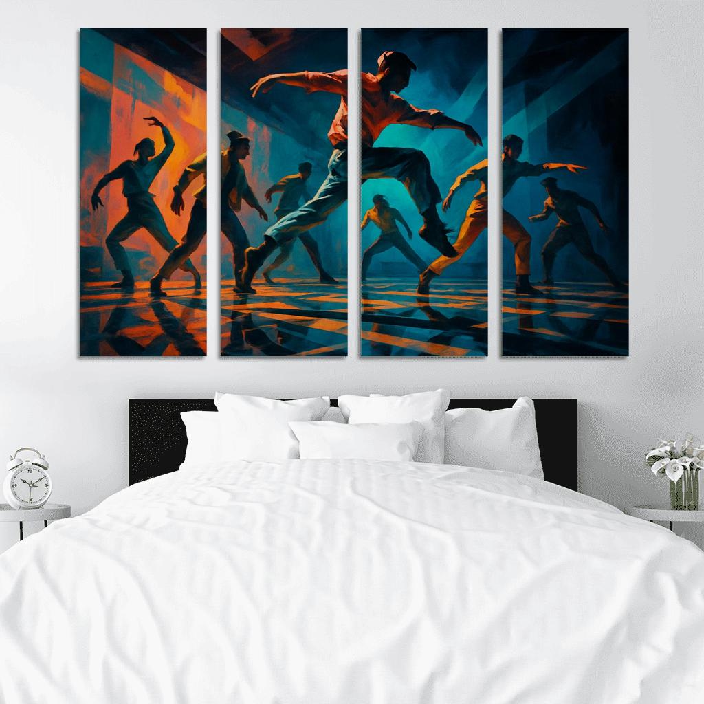 Chromatic Echo Contemporary Rhythm Ritual oil paintings frame