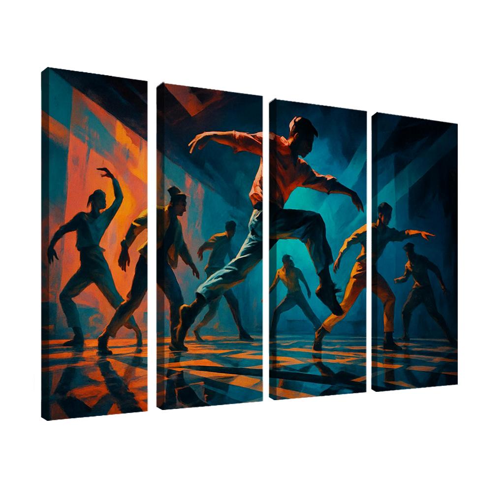 Chromatic Echo Contemporary Rhythm Ritual oil paintings frame
