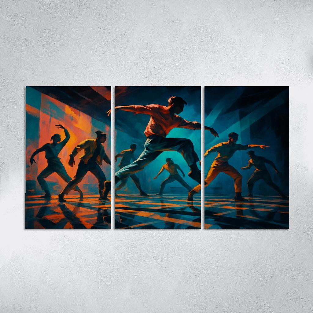 Chromatic Echo Contemporary Rhythm Ritual oil paintings frame