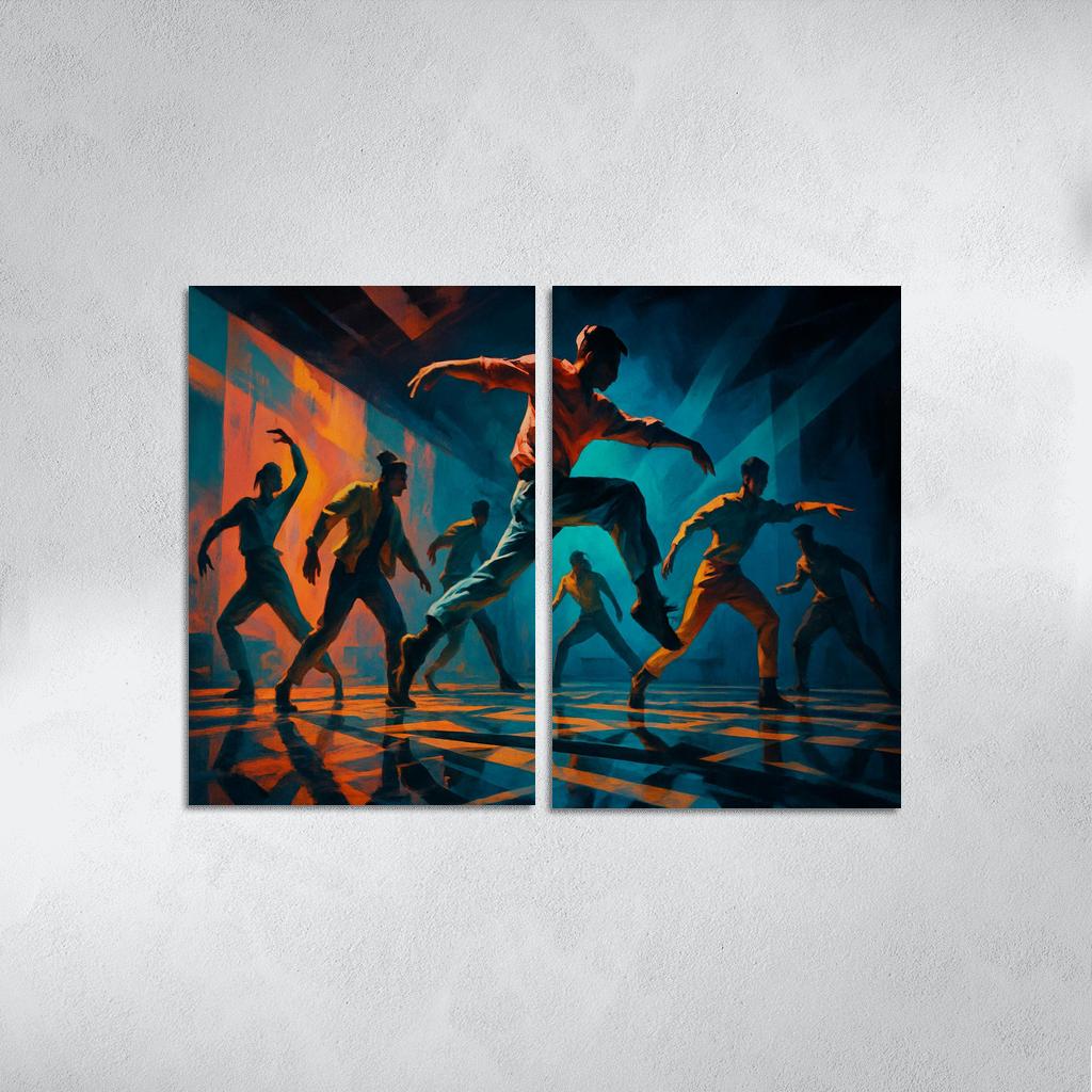 Chromatic Echo Contemporary Rhythm Ritual oil paintings frame