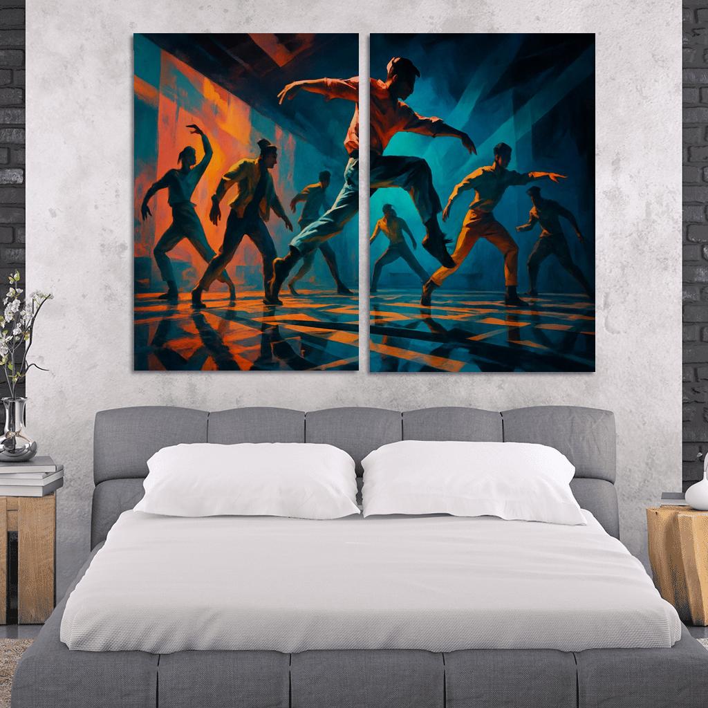 Chromatic Echo Contemporary Rhythm Ritual oil paintings frame