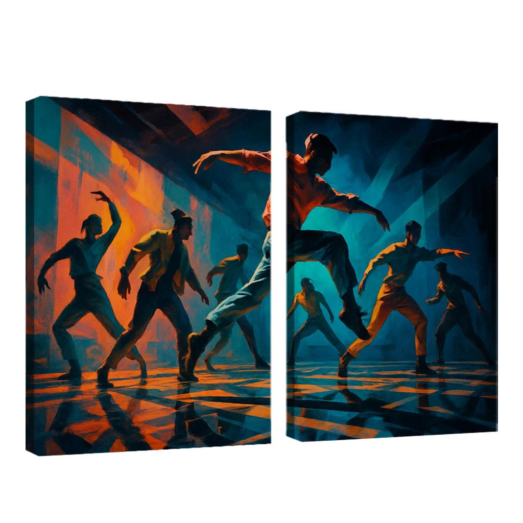 Chromatic Echo Contemporary Rhythm Ritual oil paintings frame